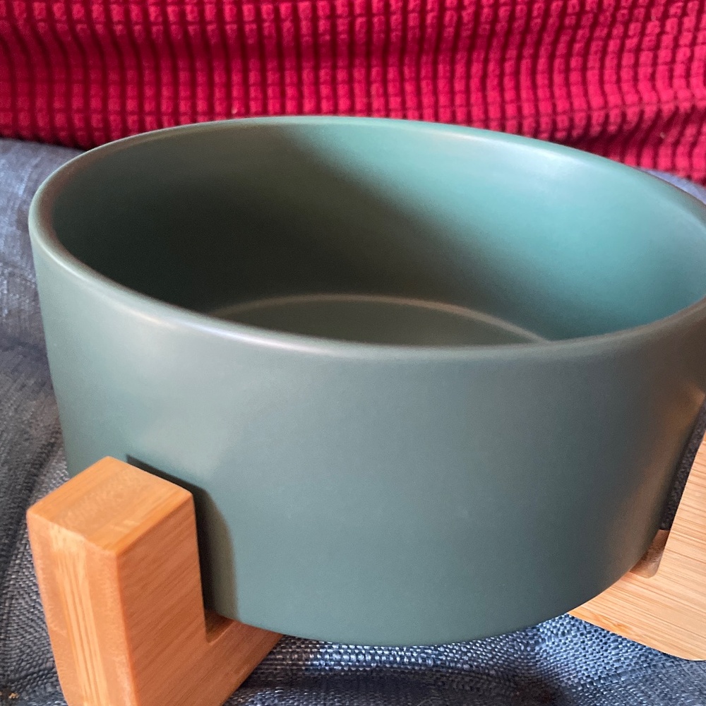Raised Ceramic Pet Bowl for Dog or Cat
